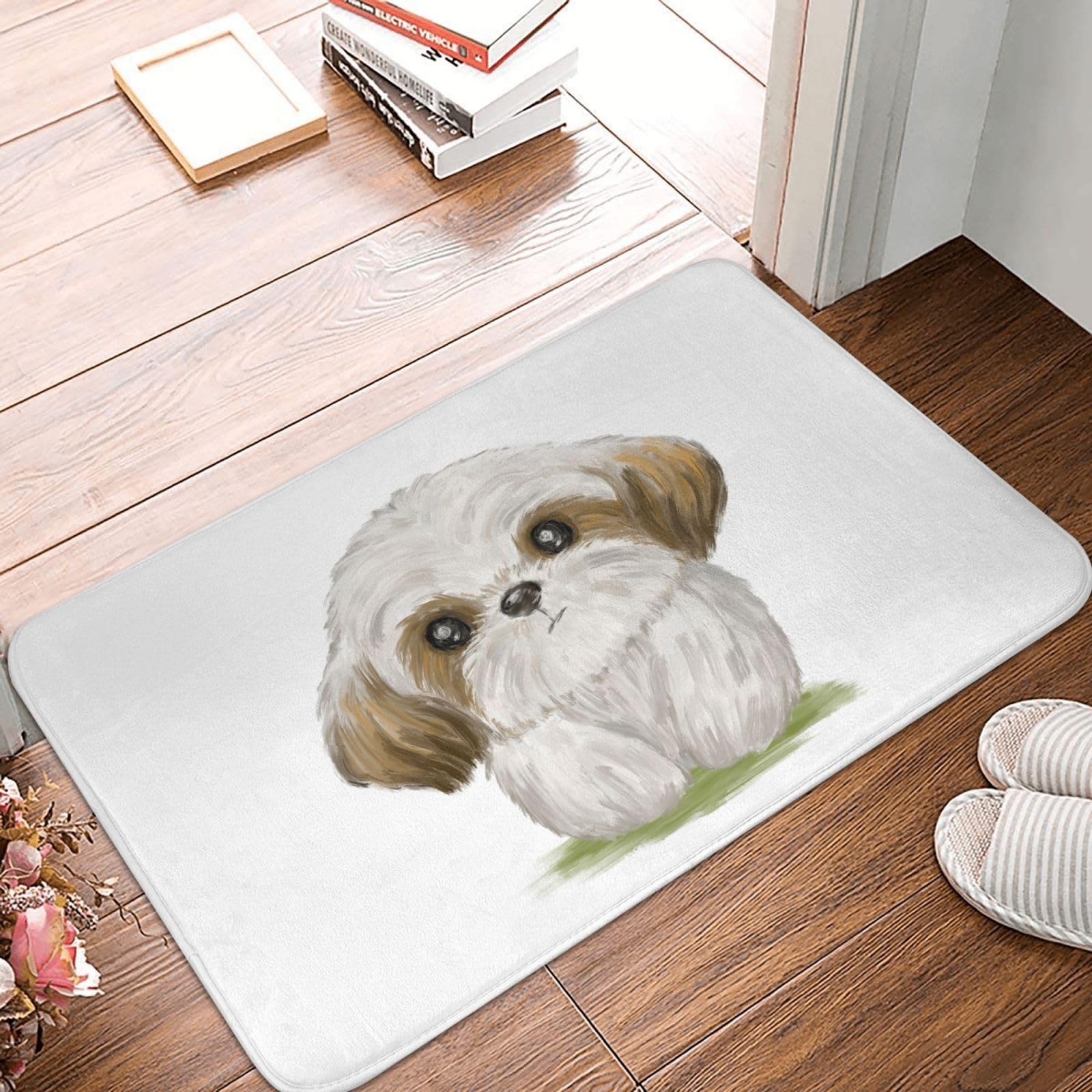 Amazon｜可愛い 萌え シーズー 犬 アニメ 玄関マット 屋外 室内 足拭き